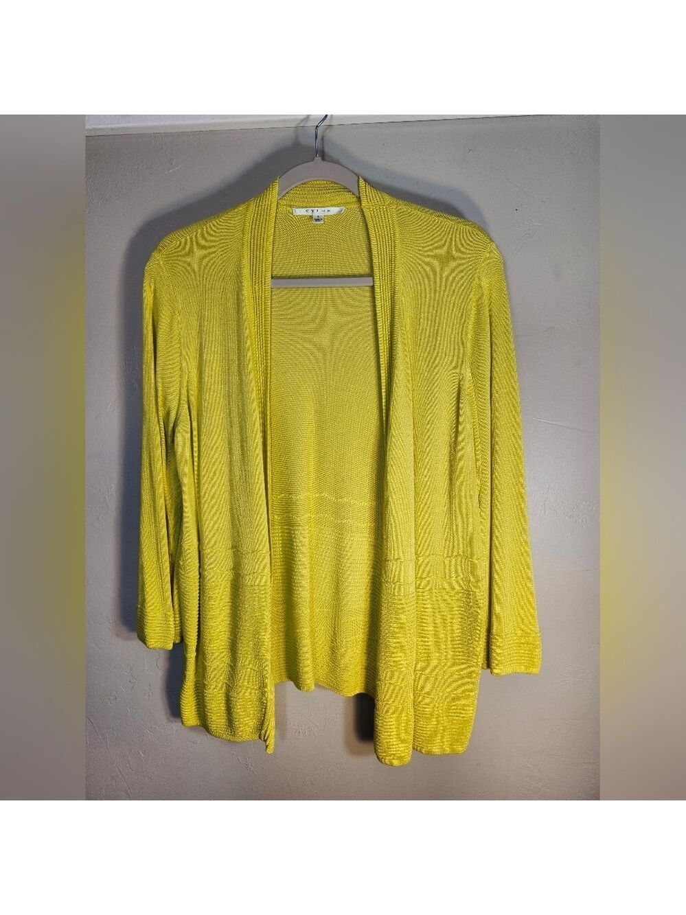 Cyrus Lemon Open-Front Cardigan Sz L